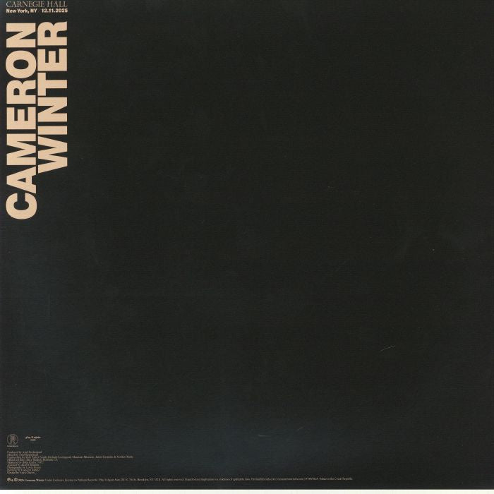 Live at Carnegie Hall (Indie Exclusive) - Cameron Winter
