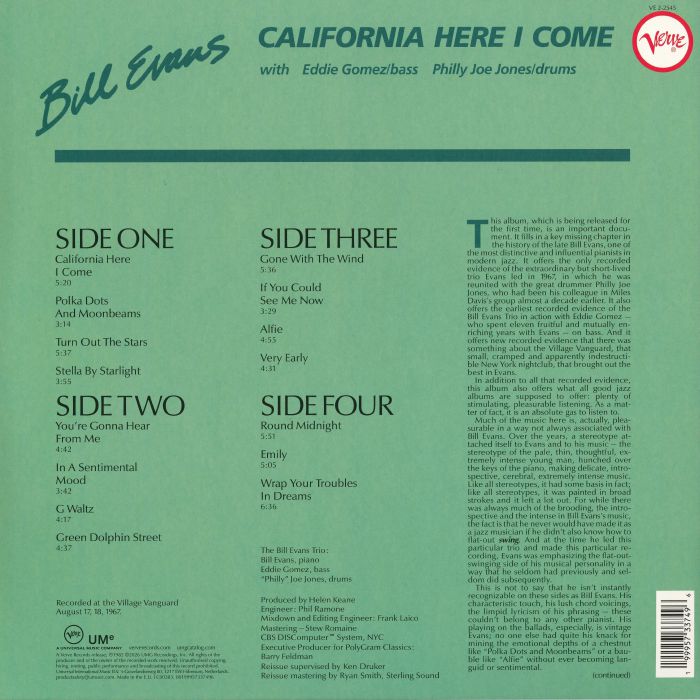California Here I Come (Verve Vault Series) - Bill Evans