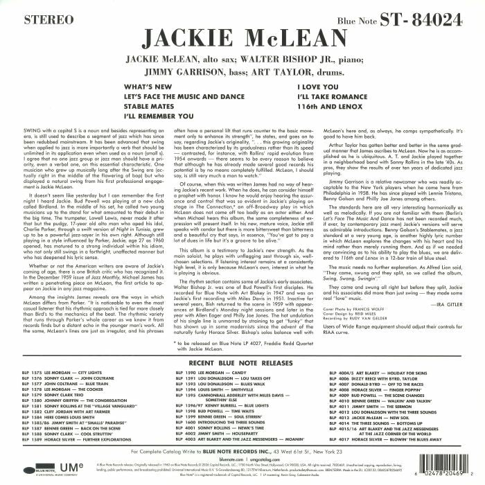 Swing Swang Swingin' (Blue Note Classic Vinyl Series) - Jackie Mclean