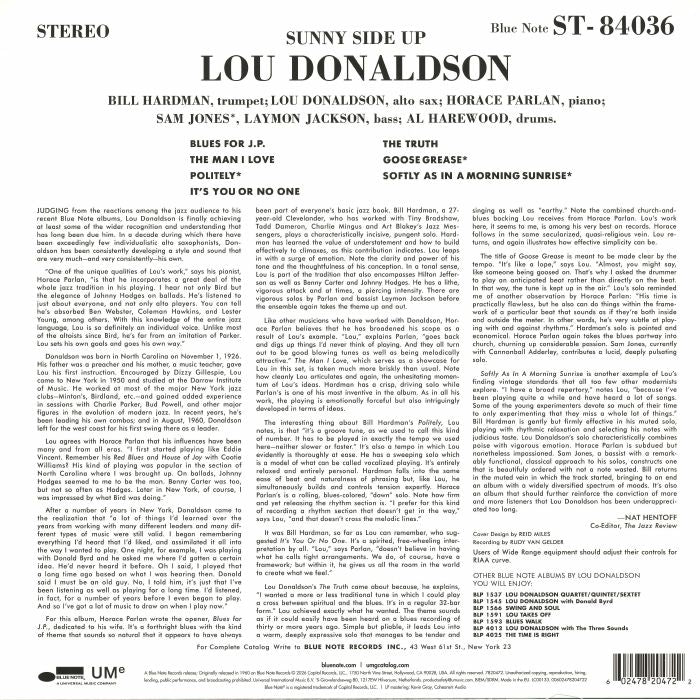 Sunny Side Up (Blue Note Classic Vinyl Series) - Lou Donaldson