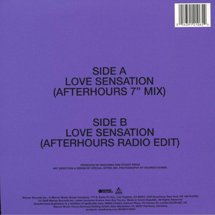 Love Sensation (Clear Vinyl) - Madonna / Kylie Minogue