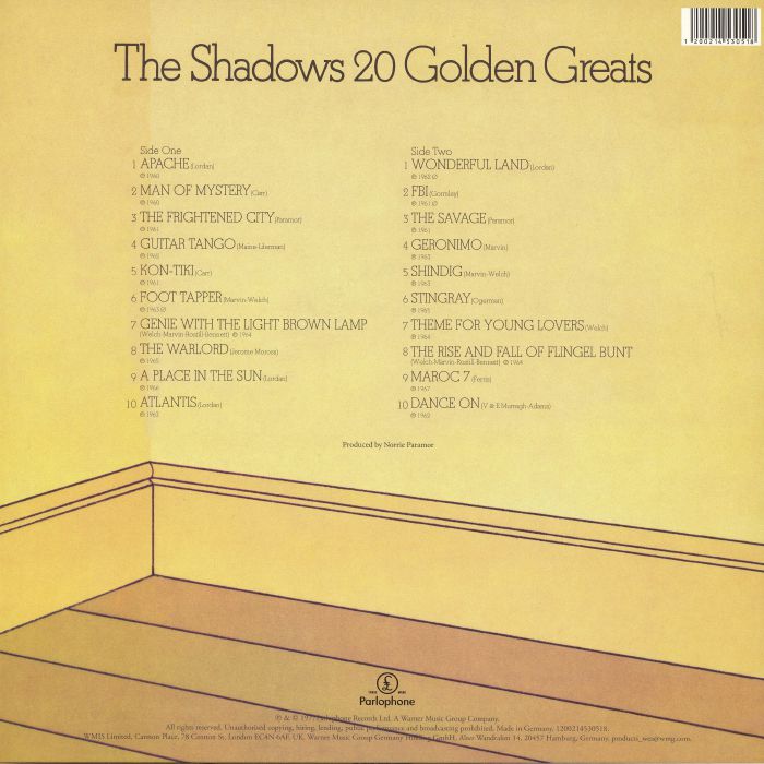 20 Golden Greats (National Album Day 2026) (Gold Vinyl) - The Shadows