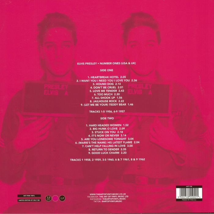 Number Ones (Limited Hot Pink Vinyl) - Elvis Presley