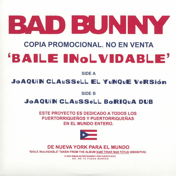 Baile Inolvidable (Remixes) (Red Vinyl) - Bad Bunny