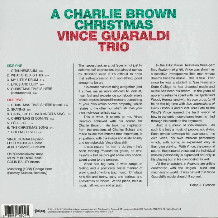 A Charlie Brown Christmas (Soundtrack) ('Christmas Tree' Vinyl) (Poster Hediyeli) - Vince Guaraldi Trio
