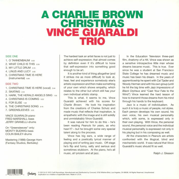 A Charlie Brown Christmas (Soundtrack) (Reissue) (Gold & Green Swirl Vinyl) - Vince Guaraldi Trio