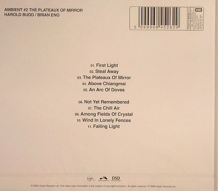 Ambient 2: the Plateaux of Mirror (Original Masters Series) - Brian Eno / Harold Budd (CD)