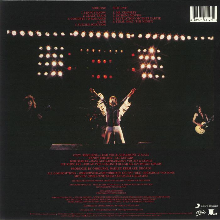 Blizzard of Oz: 30th Anniversary Vinyl Edition (Remastered) - Ozzy Osbourne