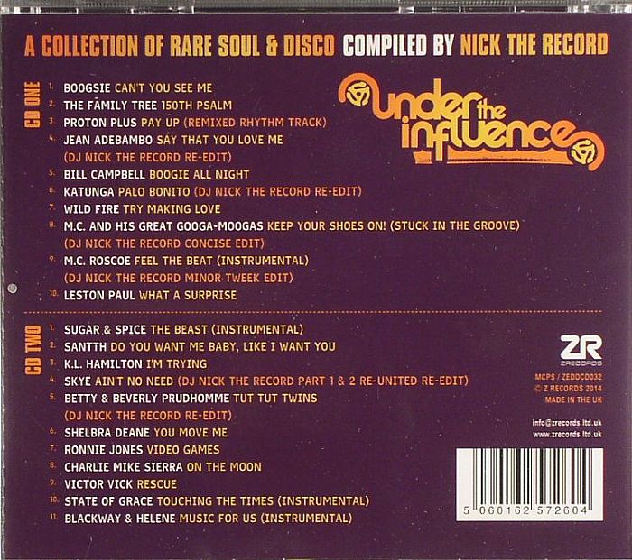 Under the Influence Volume 4: a Collection of Rare Soul & Disco - Nick the Record / Various (CD)