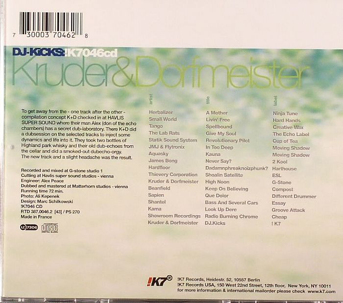 DJ Kicks - Various Mixed by Kruder & Dorfmeister (CD)