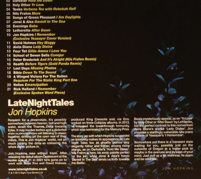 Late Night Tales - Jon Hopkins / Various (CD)
