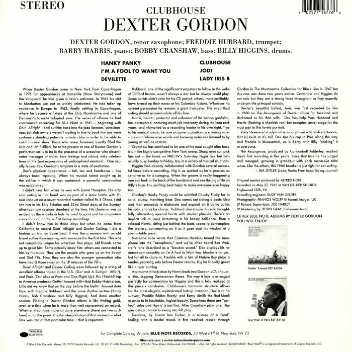 Clubhouse (Tone Poet Series) (Reissue) - Dexter Gordon