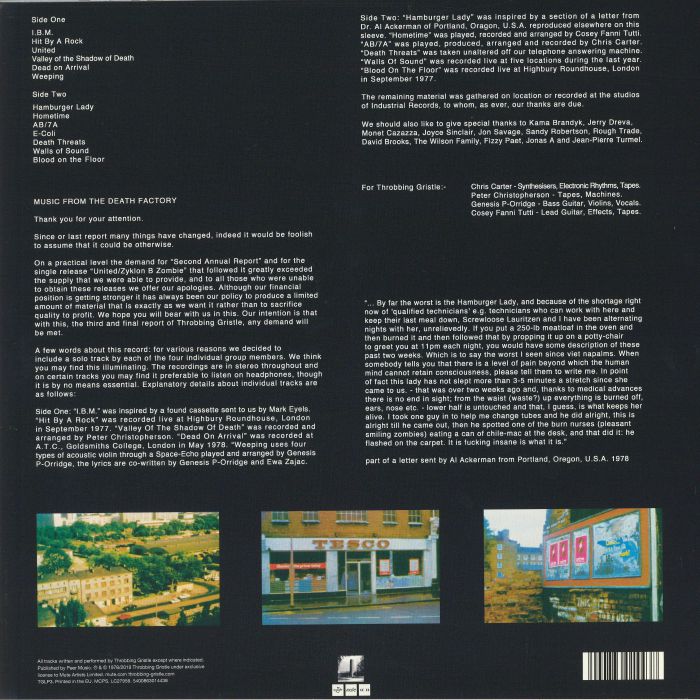 Doa: the Third & Final Report of Throbbing Gristle - Throbbing Gristle