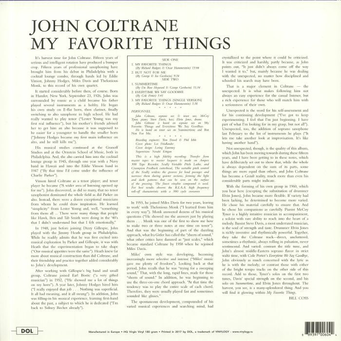 My Favorite Things (Renkli Plak) - John Coltrane