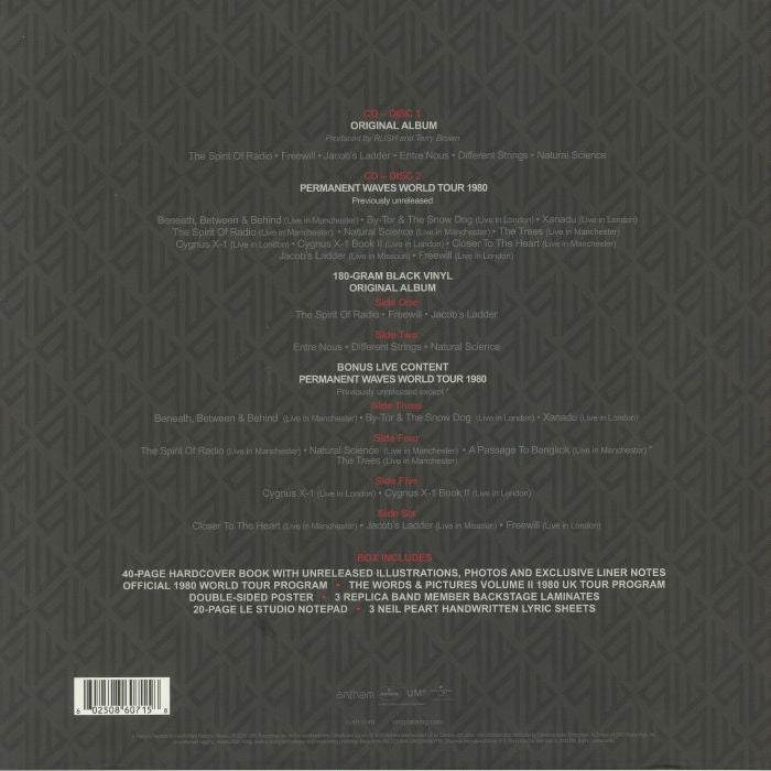 Permanent Waves (40th Anniversary Super Deluxe Edition) (Box Set) (3xLP) - Rush