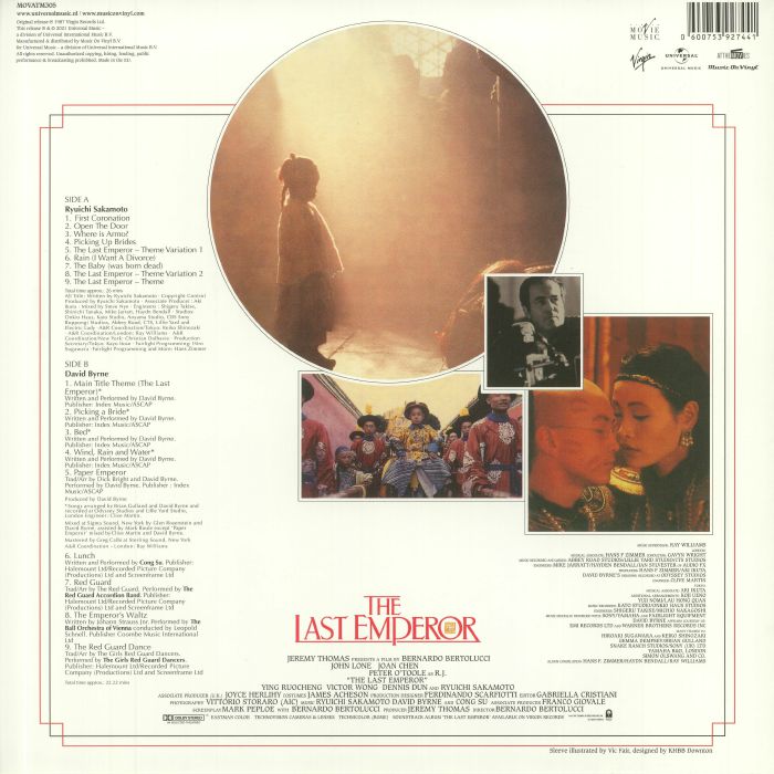 The Last Emperor (Soundtrack) - Ryuichi Sakamoto / David Byrne / Cong Su