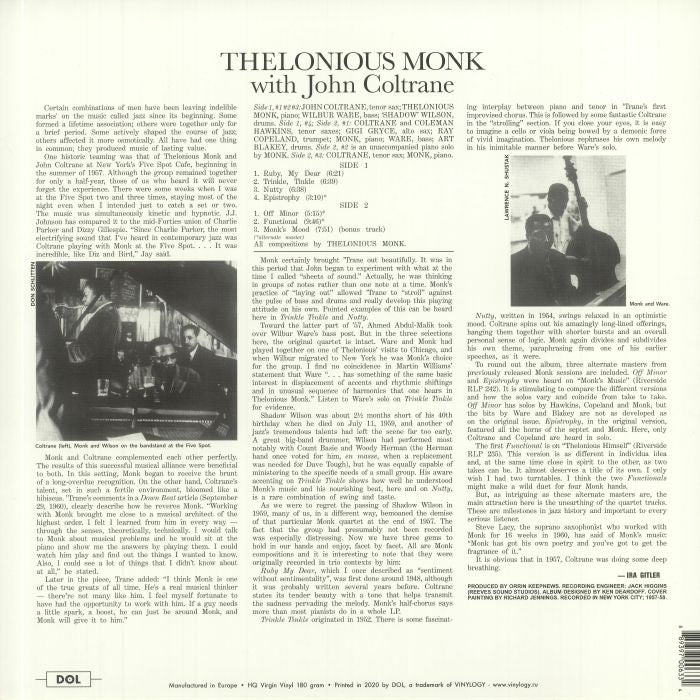 Thelonious Monk with John Coltrane (Renkli Plak) - Thelonious Monk / John Coltrane