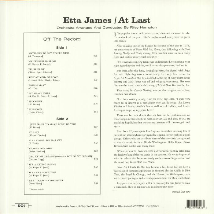 At Last! (Orange Vinyl) - Etta James