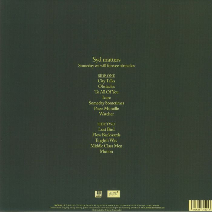 Someday We Will Foresee Obstacles (Remastered) (Booklet Hediyeli) - Syd Matters
