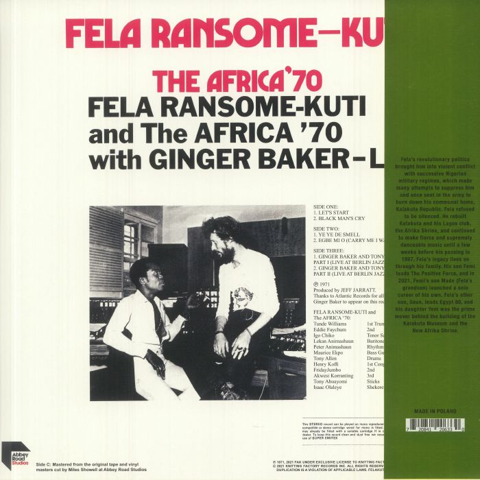 Live! (50th Anniversary Edition) - Fela Ransome Kuti & the Africa 70 / Ginger Baker
