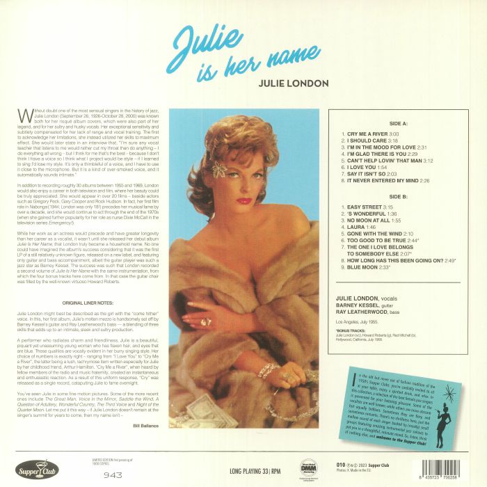 Julie Is Her Name (Reissue) - Julie London