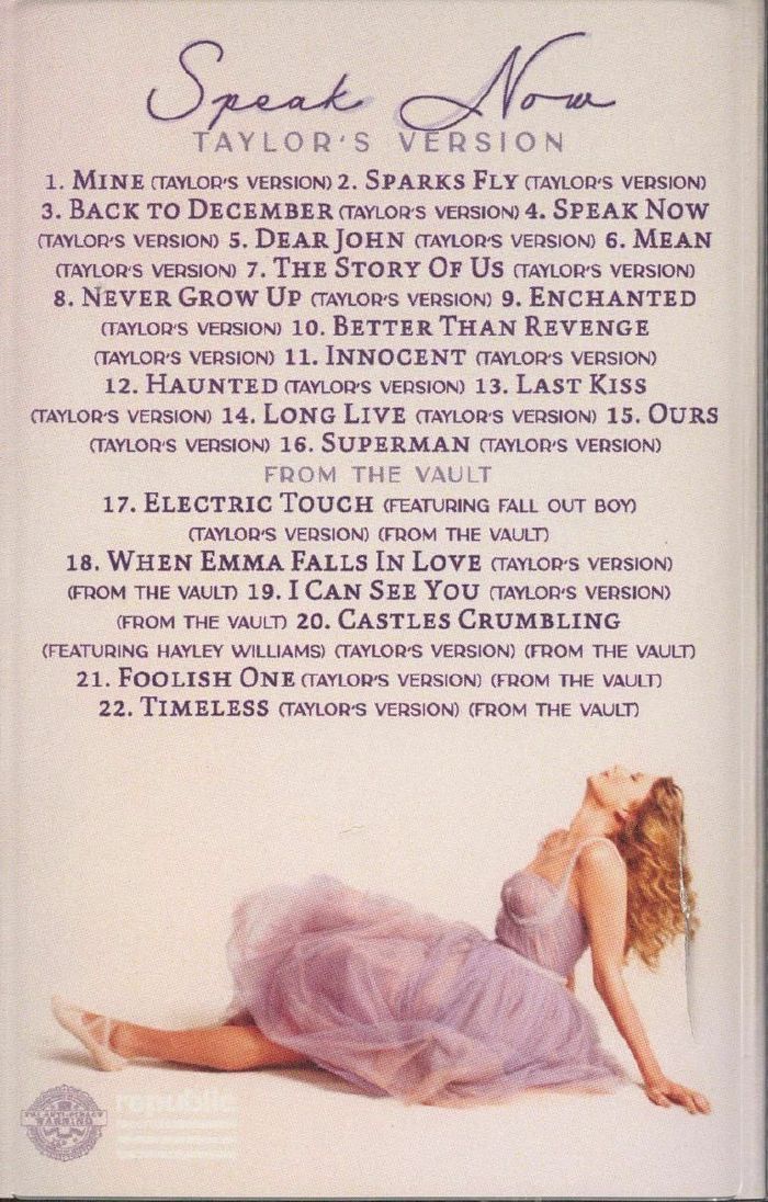 Speak Now (Taylor's Version) - Taylor Swift (Kaset)