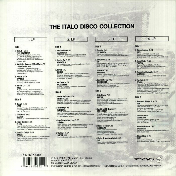 The Italo Disco Collection (Box Set) (4xLP) - Various