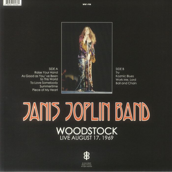 Woodstock Live August 17 1969 - Janis Joplin