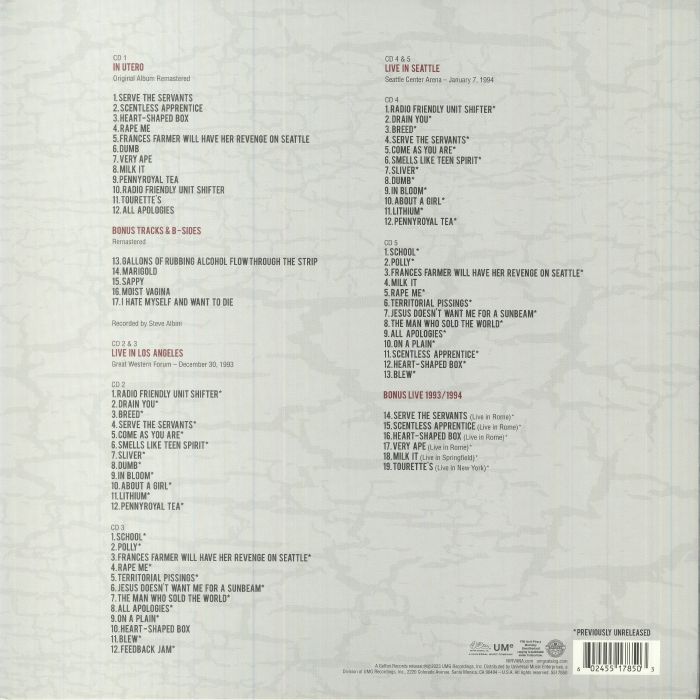 In Utero (30th Anniversary Super Deluxe Edition) (Remastered) - Nirvana (CD)
