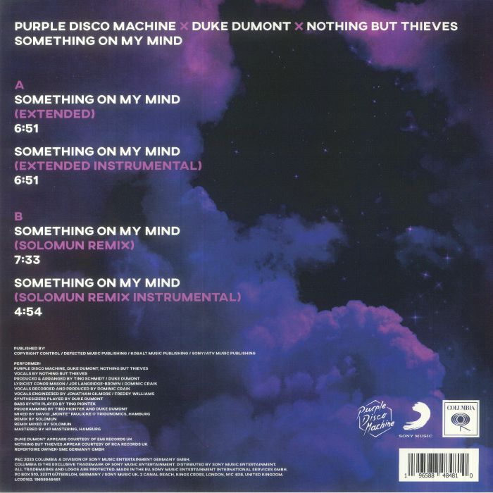 Something on My Mind - Purple Disco Machine / Duke Dumont / Nothing but Thieves