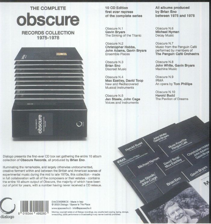 The Complete Obscure Records Collection 1975-1978 (Remastered) - Brian Eno / Gavin Bryars / Michael Nyman / Various (CD)