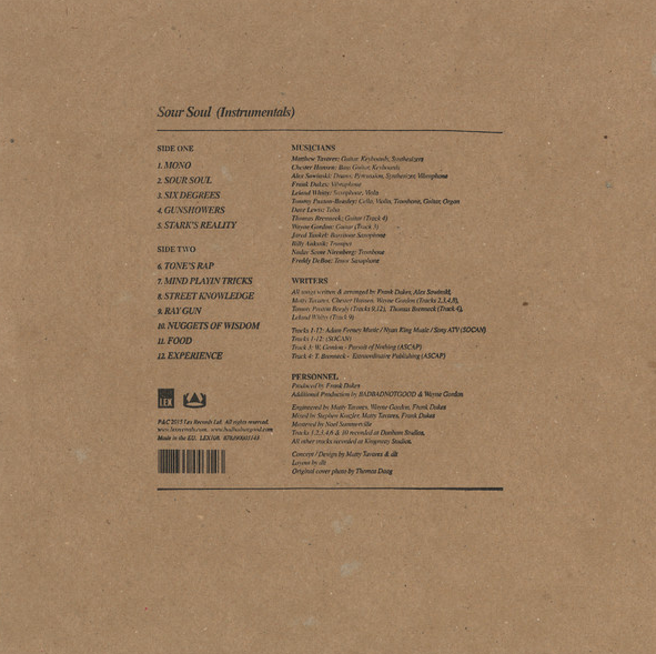 Sour Soul- BadBadNotGood & Ghostface Killah (Instrumental)