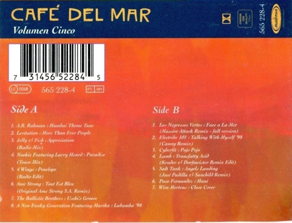 Volumen Cinco - Cafe Del Mar (Kaset)