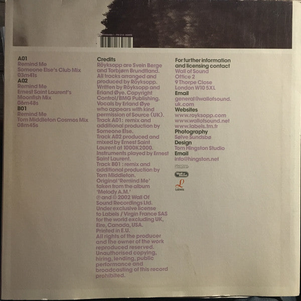 Remind Me – Röyksopp (2.El)